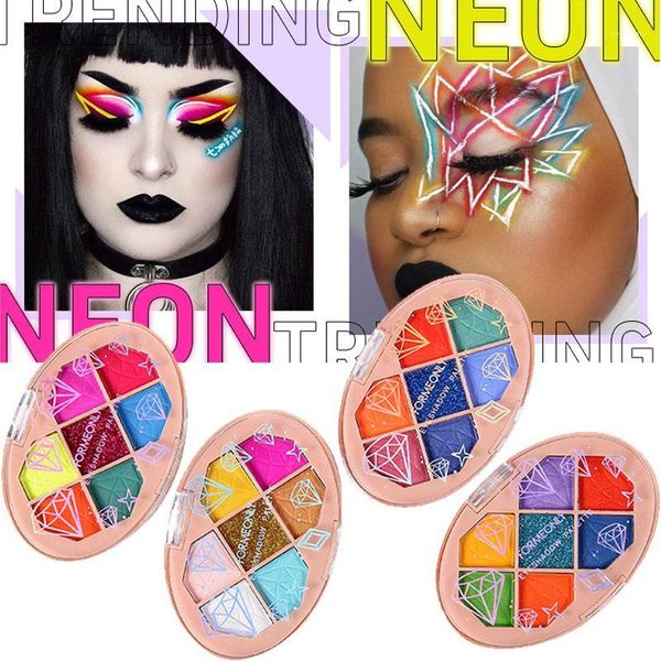 

colors/set neon eyeshadow pallete colorful waterproof matte glitter makeup lasting high pigments powder1