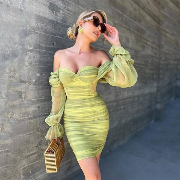 

casual dresses summer strapless mini dress fashion long sleeve mesh patchwork sheath lady outfits off shoulder club party women, Black;gray
