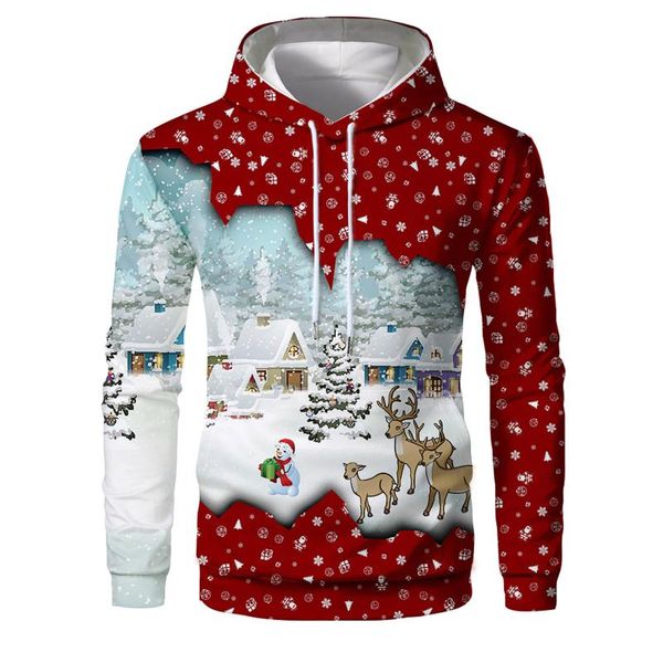 

men's hoodies & sweatshirts men fall christmas slim tether pocket printing hoodie long-sleeve shirts, Black