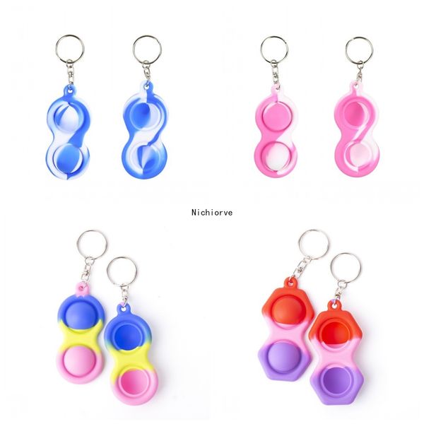 

dhl autism special needs silicone stress reliever keychain toy push simple dimple bubble sensory fidget toys for kids fy7659