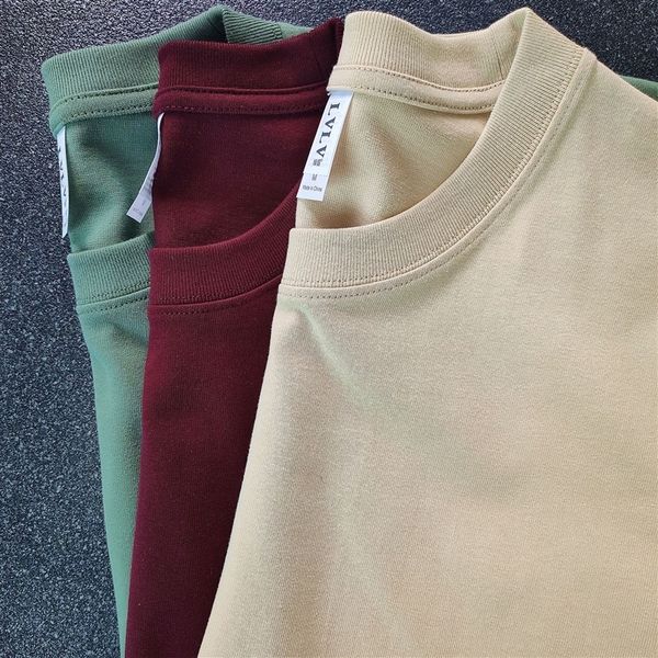 

dvzx green partner thick round neck loose pink cotton solid short sleeve and lotus root powder t-shirt lotus root starch men's t-shirts, White;black