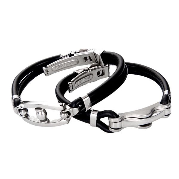 

trinket stainless steel bracelet double glue multi-layer fashion hipop accessories, Golden;silver