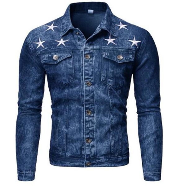 

men's jackets spring autumn fashion casual jacket printed washed denim clothes outerwear coats, Black;brown