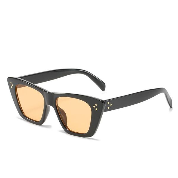 

sunglasses classic designer cat eye women fashion vintage travel rivet sun glasses ladies shades uv400, White;black