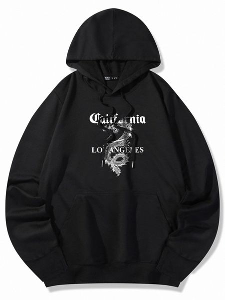 

romwe guys chinese dragon letter graphic hoodie c5ri#, Black