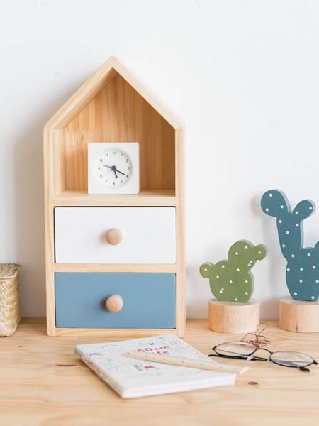 

storage drawers colorful wooden deskdrawer diy kid bedroom decorative organizer corner locker home decor multi-layer cabinet