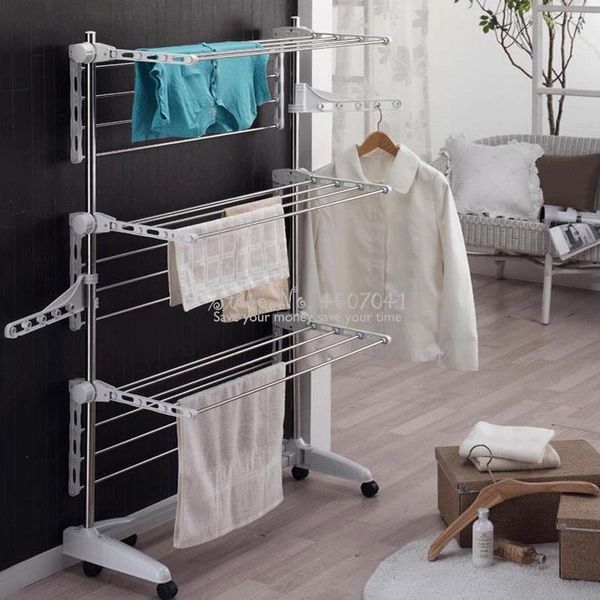 

laundry bags multifunctional drying rack floor folding indoor balcony mobile double pole lifting diaper barber shop towel
