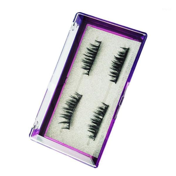 

4pcs/1pair 3d full strip pure mink magnetic false eyelashes double no glue eye lashes makeup extension tools1