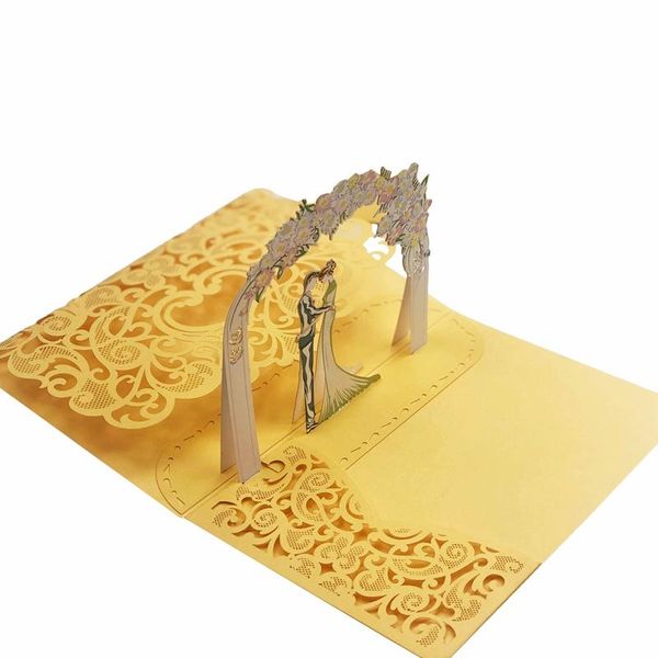 

greeting cards -10pack 3d hollow wedding invitation pocket-folds unique and elegant cut design