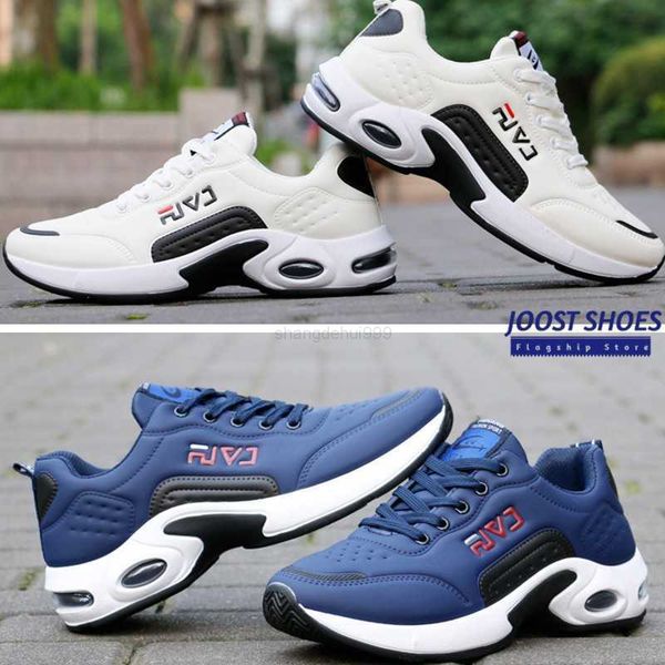 

joost fashionable breathable white sneakers men's running shoes casual sports shoelace air cushion 002