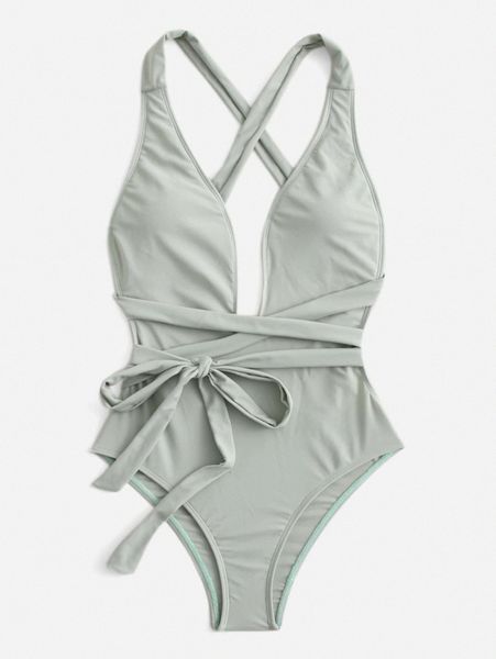 

criss cross knot one piece swimsuit y1dv#, White;black