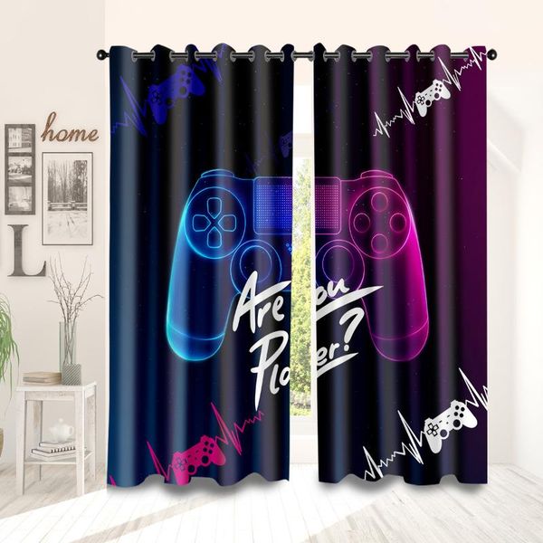 

children's fashion curtains for kids room half shade living children bedroom / game pattern curtain & drapes