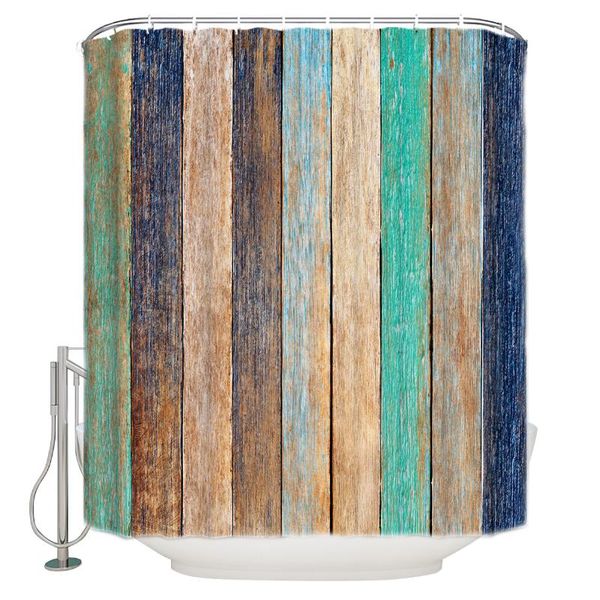 

shower curtains vintage wood texture curtain decor with hooks waterproof