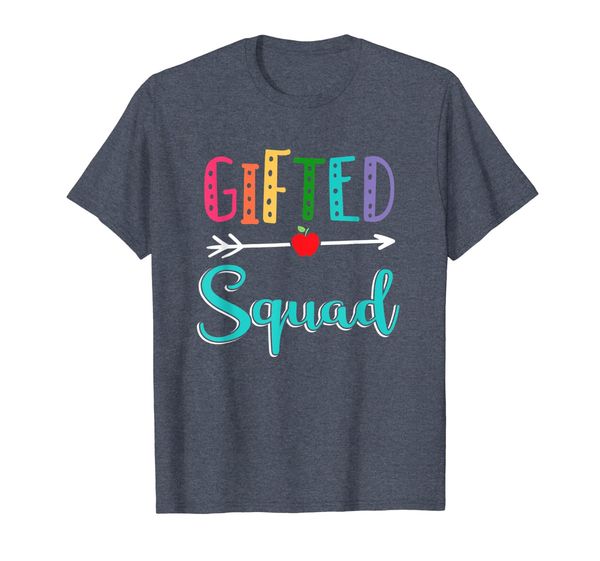 

gifted squad teacher back to school t-shirt, White;black