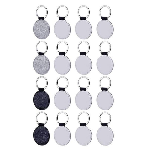 

keychains 16 pieces sublimation blanks keychain round heat transfer blank for diy craft supplies, Silver