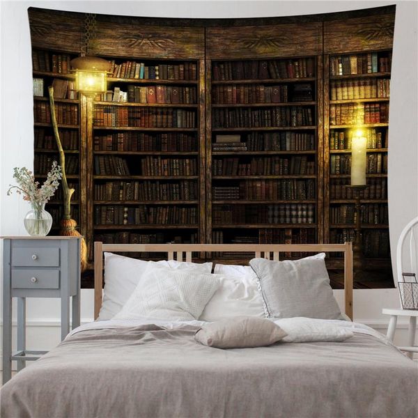 

tapestries wall tapestry bookshelf print rectangle background cloth hanging carpet decorative tools for sitting room
