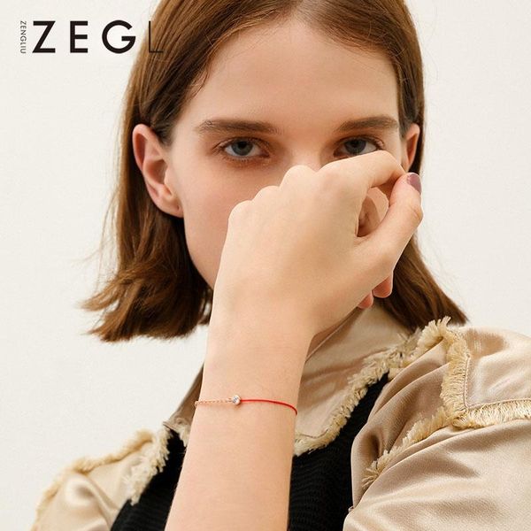 

link, chain zegl fashion simple red rope bracelet female hand-knitted hand jewelry version of the personality, Black