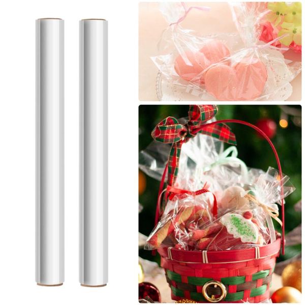 

other arts and crafts stobok 2 transparent cellophane wrap rolls 2.5 mil thickness clear wrapper 40x3000cm bags for wrapping gi