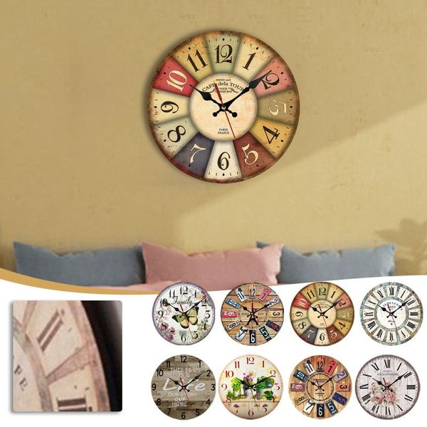 

wall clocks 1pc artistic creative european style wooden round clock for living room bedroom time office decoration
