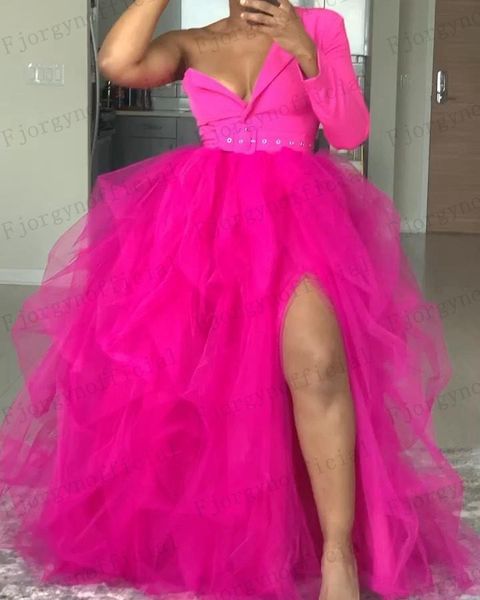 

skirts 2021 fashion pink long split female tulle elastic tiered puffy any color can custom made party skirt ball gown, Black