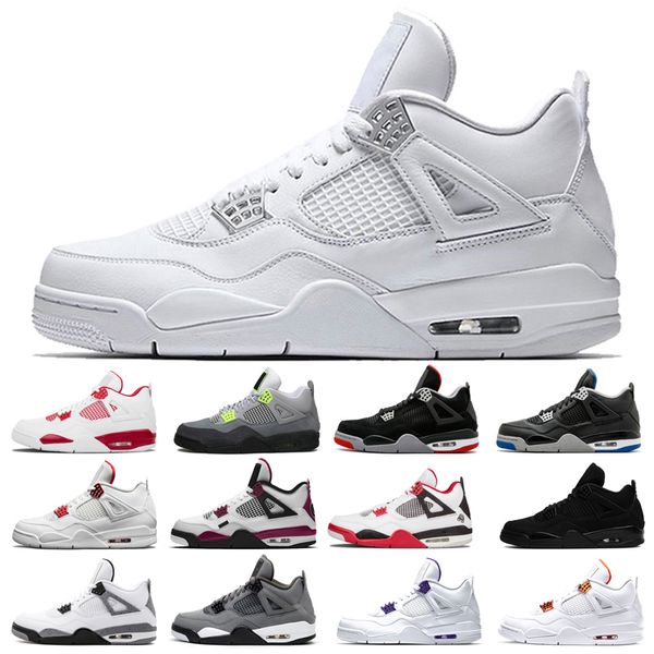 

2021 new basketball shoes 4s man cat taupe haze shimmer moss white oreo cement university blue sail pine green pure money travis bred diy ne