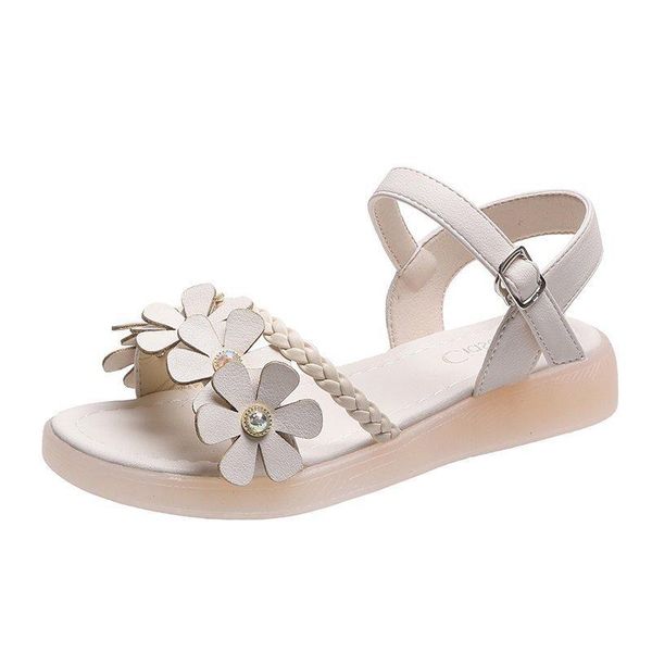 

sandals roman summer floral ladies shoes 2021 beach round toe 35-40, Black