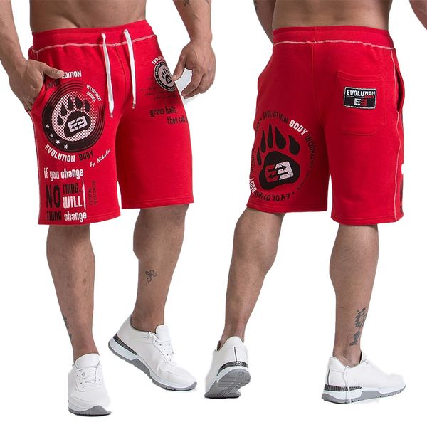 

men's calf-length summer fitness bodybuilding casual joggers workout brand sporting short pants sweatpants sportswea, White;black
