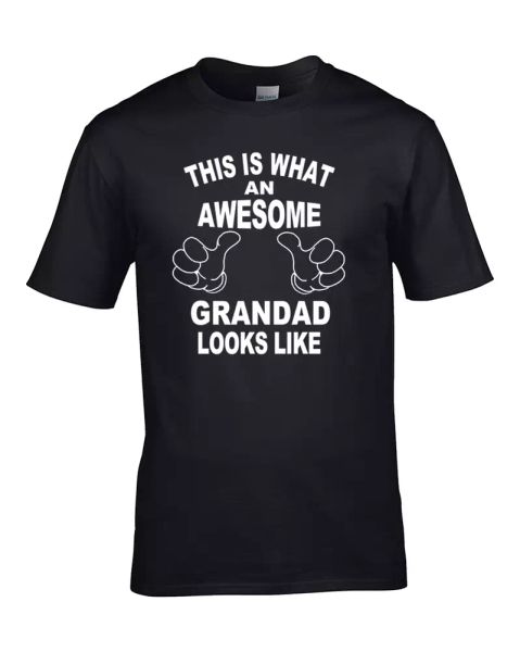 

this is what an awesome grandad looks like- funny men's t-shirt, White;black