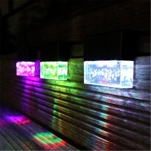 

solar lamps led lamp garden lights outdoor waterproof sunlight rgb light gradient decor stair fence for patio yard.