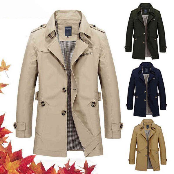 

spring autumn men's business long jacket casual windbreaker jacket men trench coat men fashion overcoat 220124, Black;brown