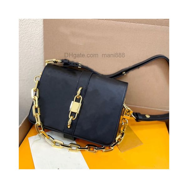 

handbag purse crossbody bags black leather messenger bag gold-color metallic letter vintage lock adjustable removable shoulder strap