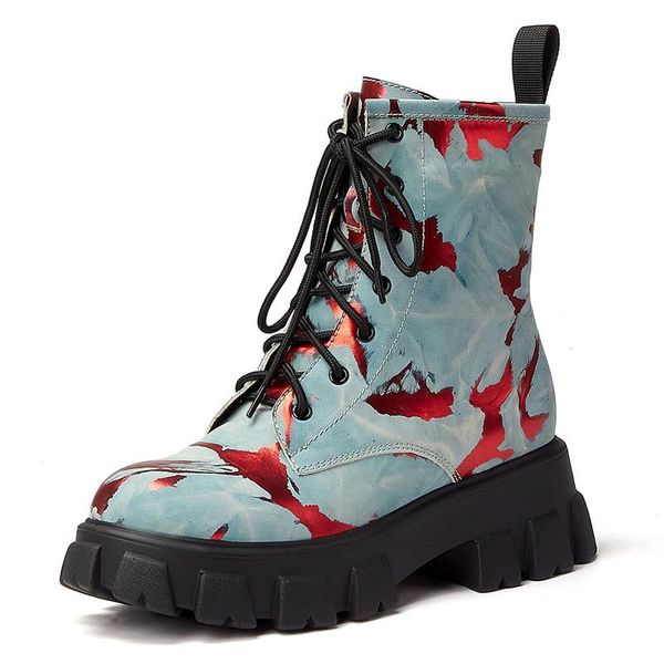 

boots 2021 fashion women's platform thick ankle women motorcycle, Black