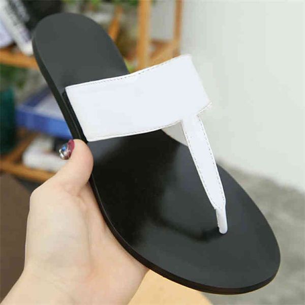 

slippers quality designer luxury leather flip flops slides metal chains summer sandals beach shoes fashion with box sz 5 - 13 otec, Black