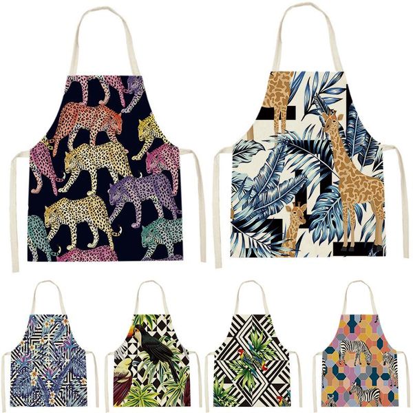 

aprons 1 piece apron tropical plants animal flowers kitchen sleeveless bib cooking gardening ladies children baking accessories