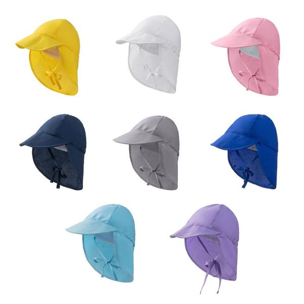 

caps & hats 2021 baby sun hat adjustable summer cap outdoor travel beach protection children kids for girls boys 0-6 y, Yellow
