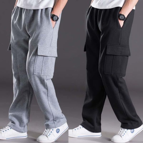 

men's pants sweat men fashions track warm winter joggers hip hop harem loose baggy trousers streetwear clothing, Black