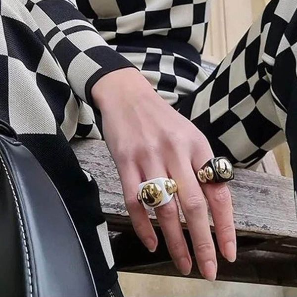 

novelty punk design large ring fashion lovely candy colors finger rings, Golden;silver