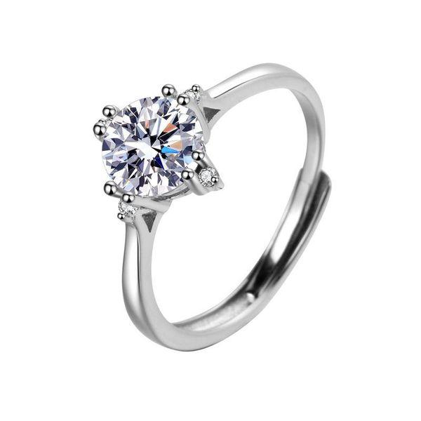 

wedding rings ins925 moissanite girl ring open mouth four claw engagement for women couple luxury jewelry, Slivery;golden