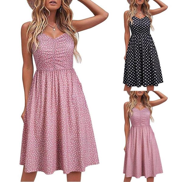 

casual dresses women's summer chic spaghetti strap black floral sundress v-neck lace-up sling temperament backless vestido dress, Black;gray