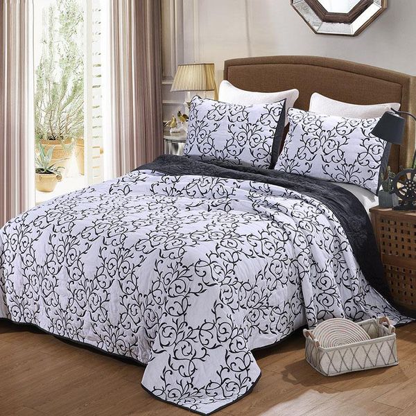 

comforters & sets chausub quality embroidered quilt set 3pcs cotton quilts quilted bedspread bed cover sheets pillowcase king size coverlet