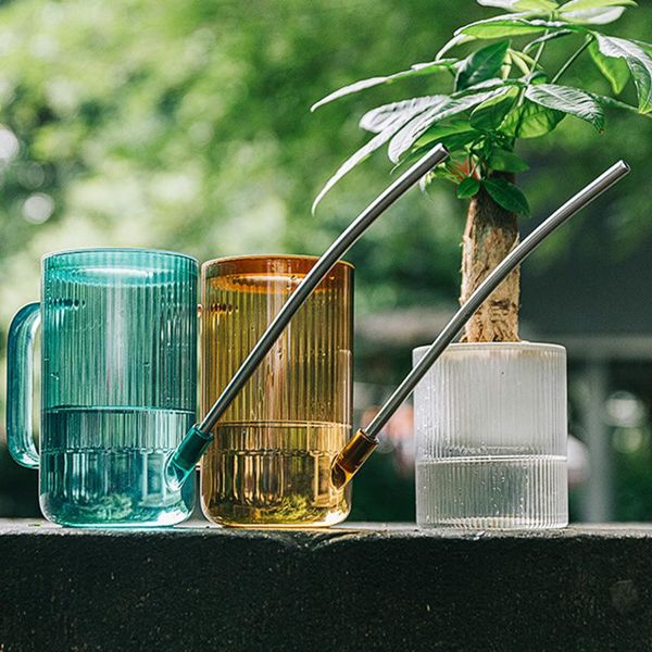 

watering equipments long-mouth flower pot gardening stainless steel can for plants jy