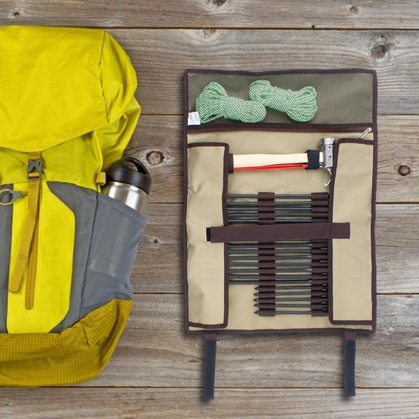 

storage bags camping tent stake bag durable and wear-resistant oxford cloth roll up peg simple carrier tote