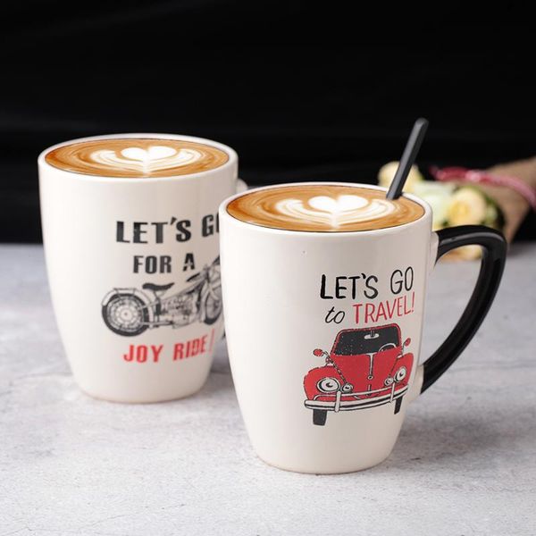 

mugs vintage motorcycles cars lovers water large ceramic creative coffee