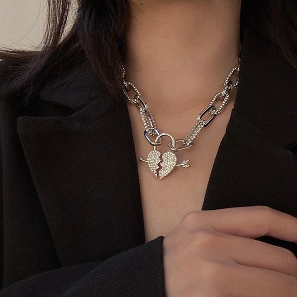 

heart breakup choker love key necklace for women chokers, Golden;silver