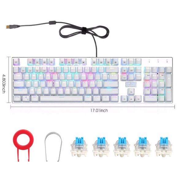 

keyboards z-88 rgb mechanical gaming keyboard backlit blue switch tactile clicky water resistant 104 keys anti ghosting for mac pc