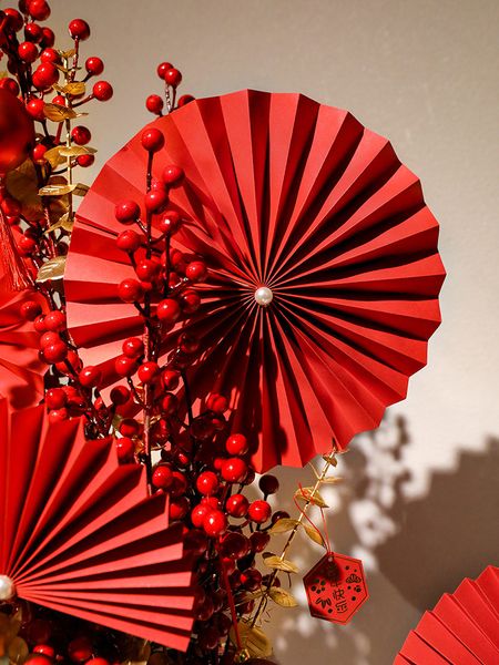 

paper fan flower wind classical scene windowsill counter pendant chine wedding room decoration party suppli