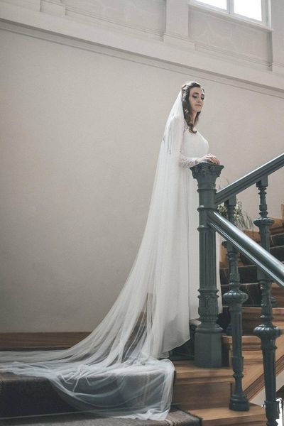 

bridal veils veil, soft tulle, wedding veil -chapel cathedral with comb, Black