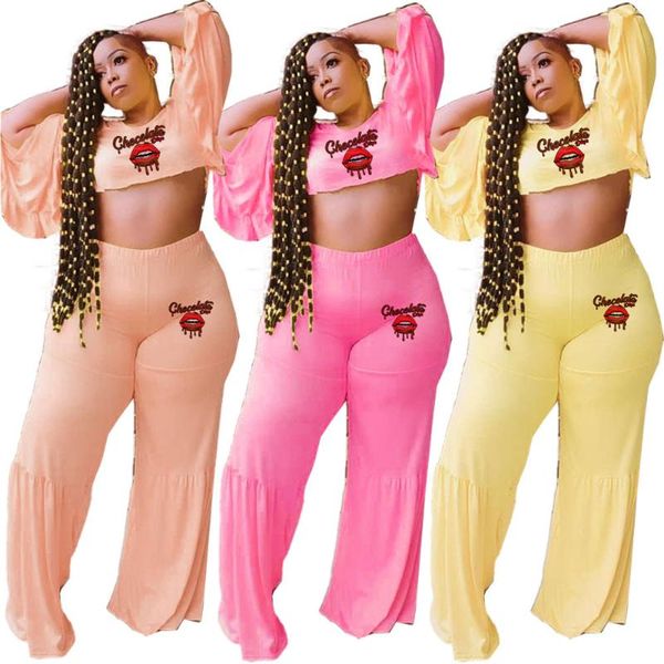 

women's two piece pants europe and the united states big size solid color fashion cuff two-piece set, White