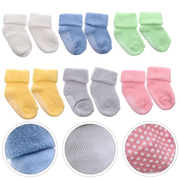 

car sponge 6 pairs of infant socks thick cotton baby anti-skid warm socks)