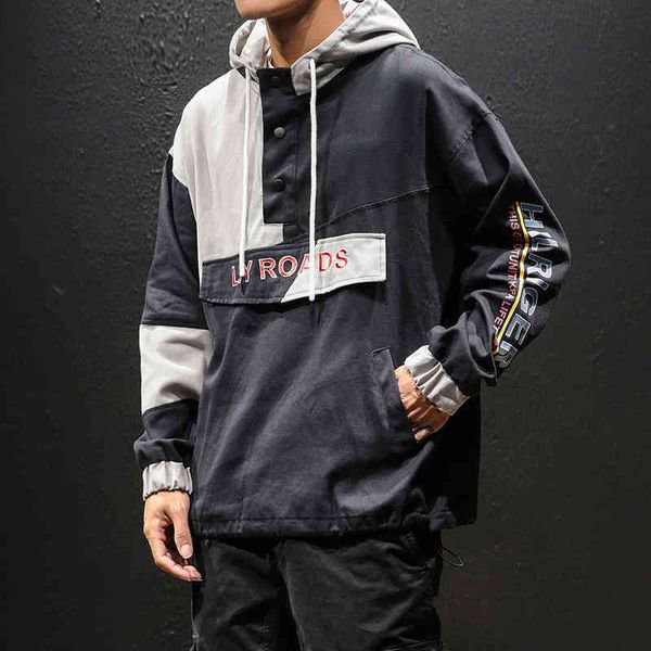 

men's hoodies & sweatshirts e-baiui hoodie men streetwear korean style clothes hooded coat hip hop oversized army jacket 5xl casua, Black